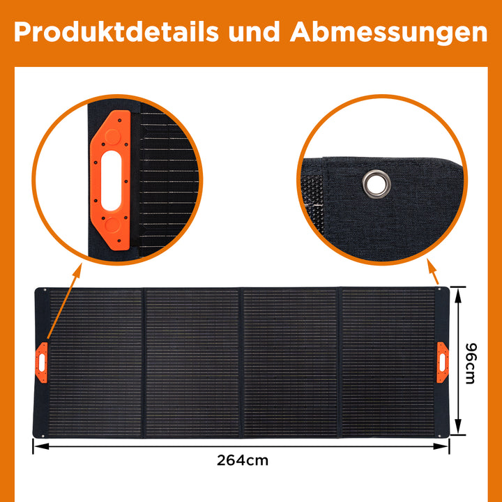 Tragbares 200 W/420 W Solarpanel-Set für den Außenbereich, faltbares IP65-Solarpanel mit Ständer