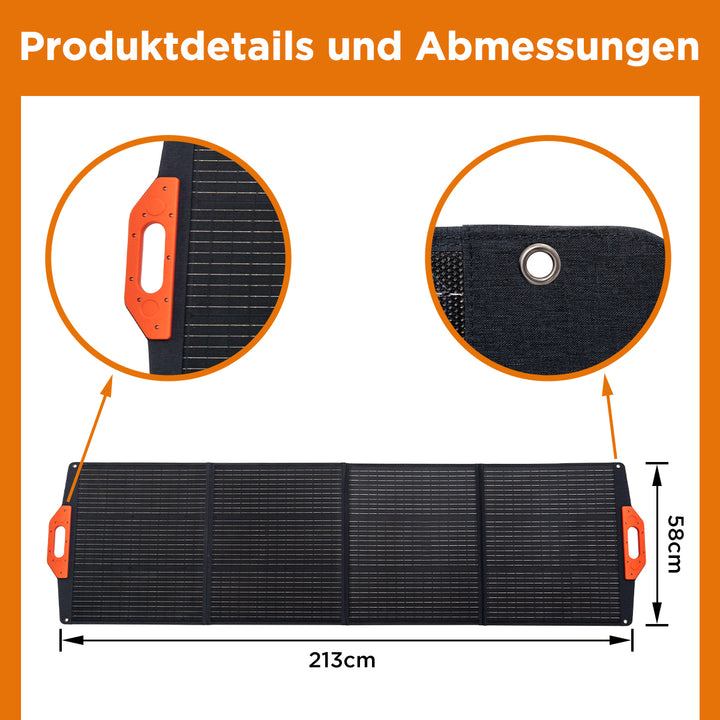 Tragbares 200 W/420 W Solarpanel-Set für den Außenbereich, faltbares IP65-Solarpanel mit Ständer